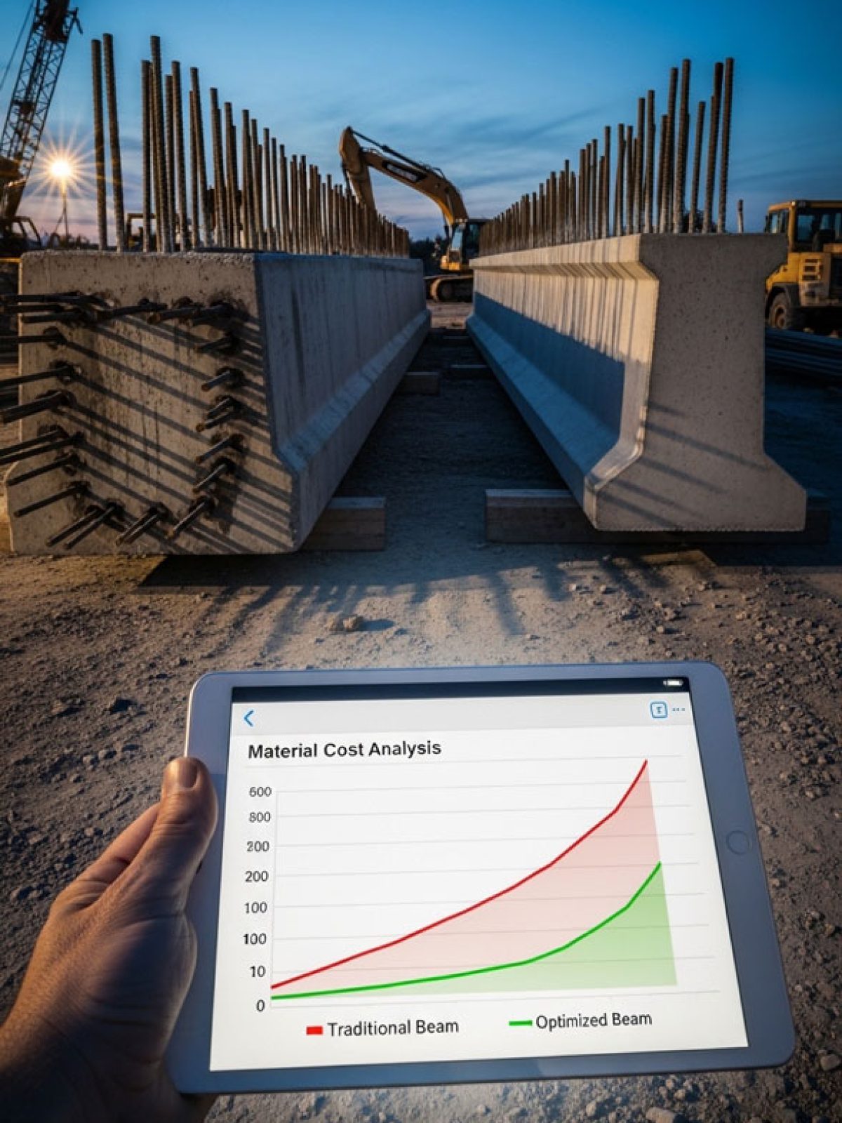 Vergleich der Materialkosten bei optimierter Tragwerksplanung – Wirtschaftliche Statik für B2B-Projekte